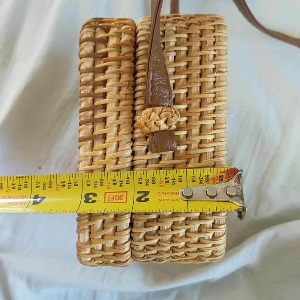 LAST ONE! Woven Straw Rattan Beach Rectangle Bag - Picture 5 of 8